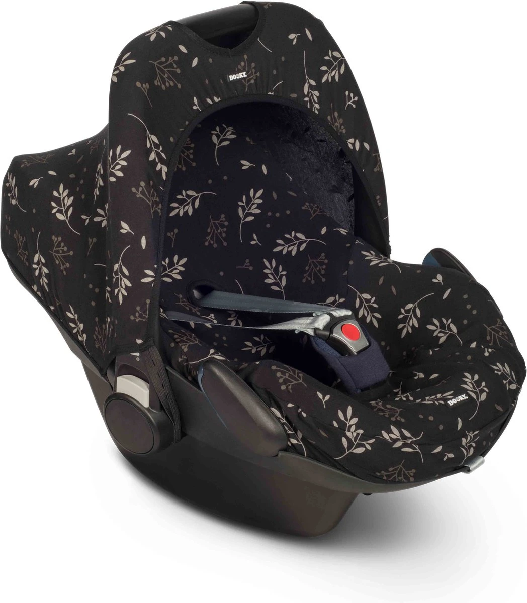 Dooky Seat Cover 0+ Autostoelhoes - Romantic Leaves Black 4 Dooky Seat Cover 0+ Autostoelhoes - Romantic Leaves Black - Afbeelding 2