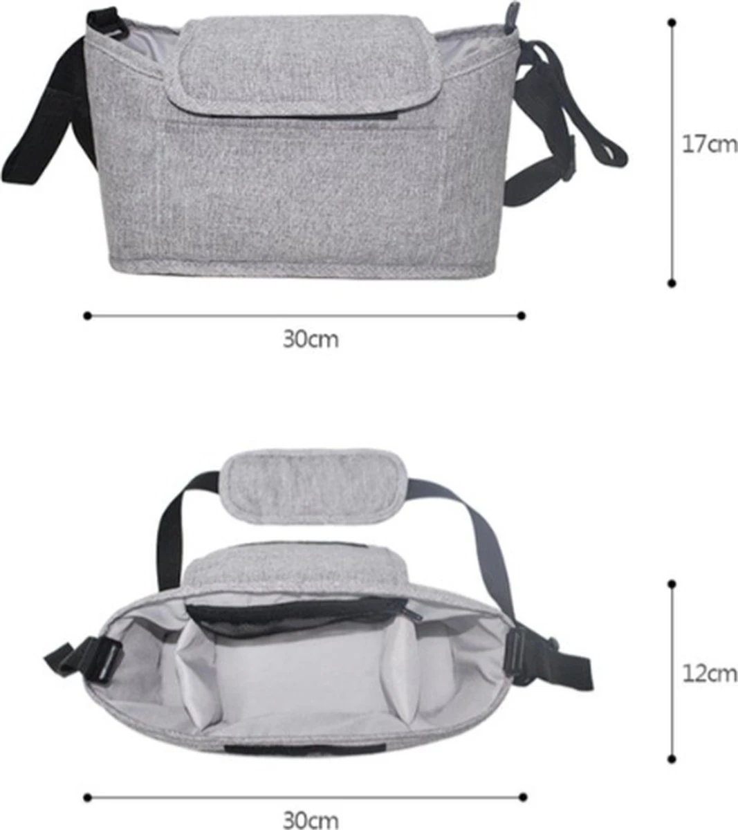 Wandelwagen Tas | Luiertas | Organizer | 30 X 17 CM | Bevestig Aan Kinderwagen | Mama | Baby | 5 Wandelwagen Tas | Luiertas | Organizer | 30 X 17 CM | Bevestig Aan Kinderwagen | Mama | Baby | - Afbeelding 3