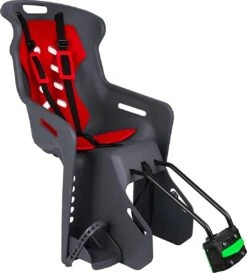 Brioso Fietsstoeltje Achter - Achterzitje Fiets - Kinderzitje Fiets - Zwart/rood