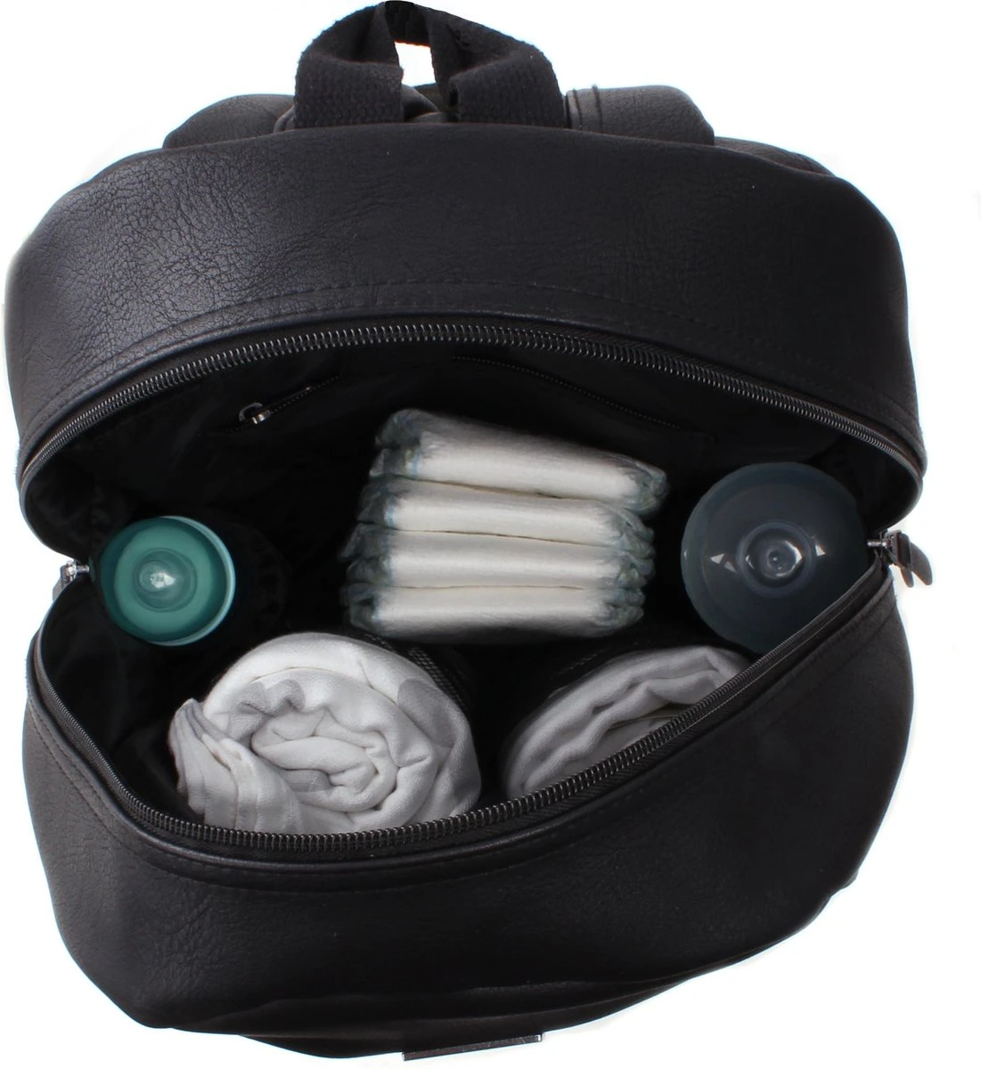 Kidzroom Popular Luiertas Rugzak - Zwart - Verschoonmatje - Flessenhouder 5 Kidzroom Popular Luiertas Rugzak - Zwart - Verschoonmatje - Flessenhouder - Afbeelding 3