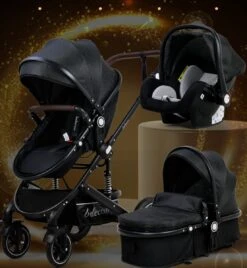 Belecoo - Luxe Kinderwagen - 3-in-1 Buggy - Opklapbare Wandelwagen - Autostoel - Wieg - Multifunctioneel - Zwart -Auto Zit Verkoop 1107x1200 4