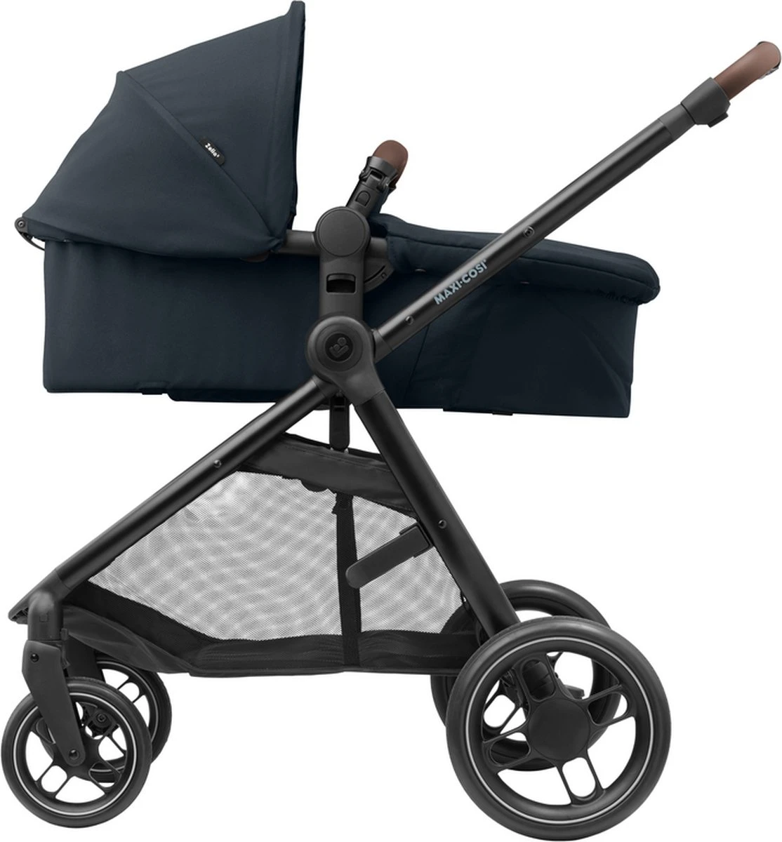 Maxi-Cosi Zelia³ Kinderwagen - Essential Graphite (zwart Frame + Bruin Leer) 4 Maxi-Cosi Zelia³ Kinderwagen - Essential Graphite (zwart Frame + Bruin Leer) - Afbeelding 2