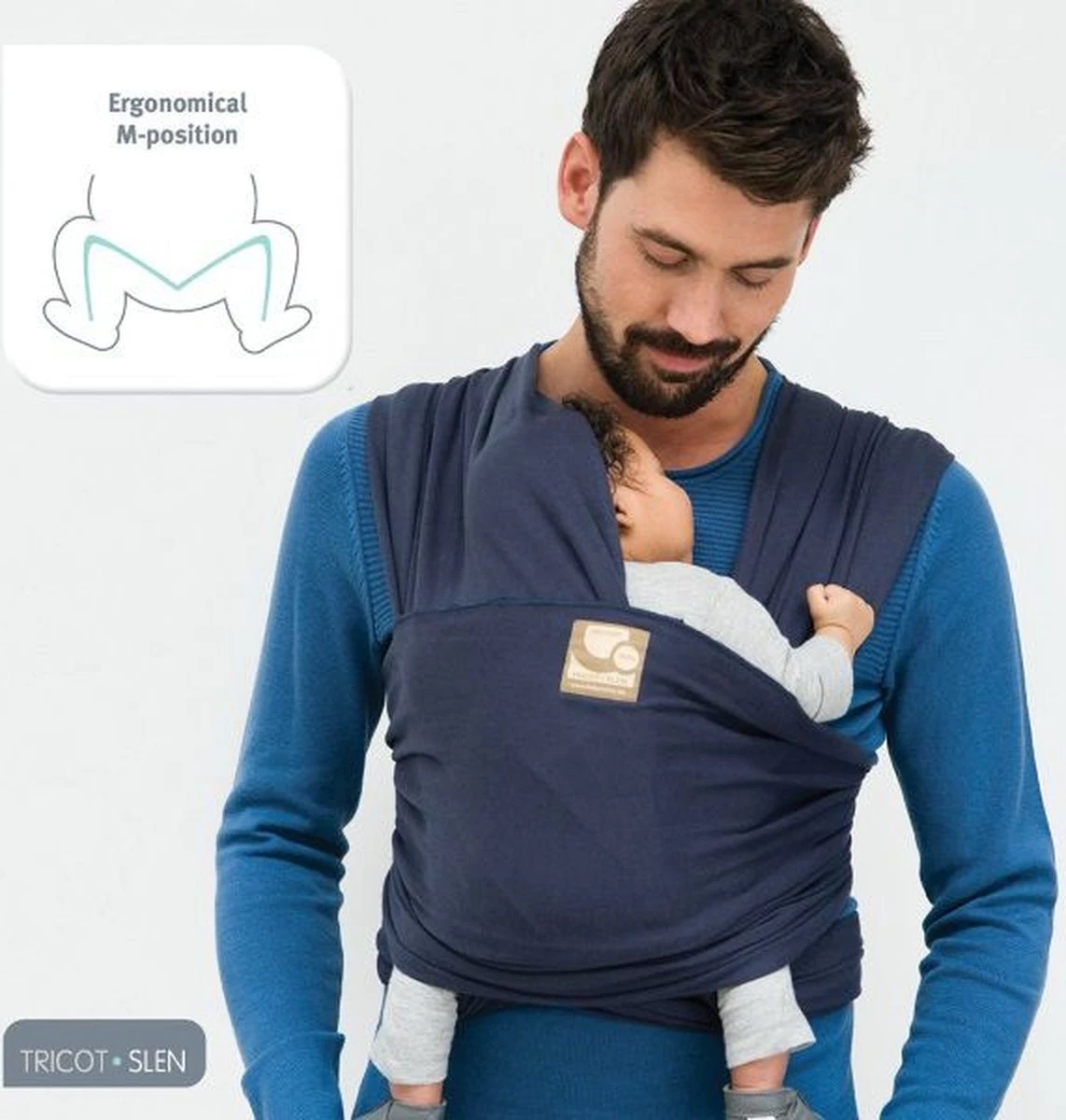 Babylonia - Tricot-Slen Organic - Draagdoek Baby - Silver Blue 5 Babylonia - Tricot-Slen Organic - Draagdoek Baby - Silver Blue - Afbeelding 3