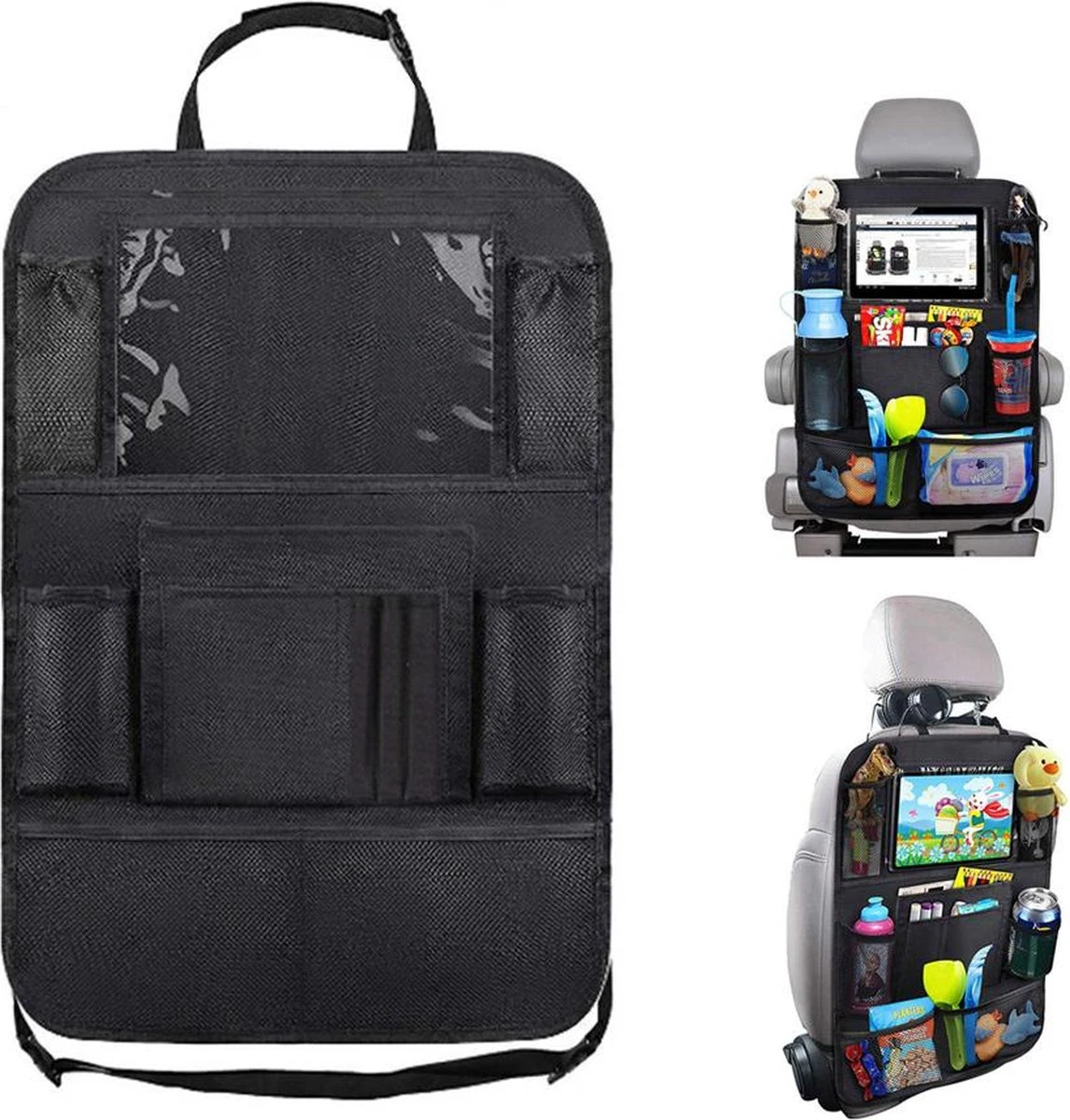Merkloos Autostoel Organizer – Met Tablethouder – Stevig - Universeel – Zwart 3 Merkloos Autostoel Organizer – Met Tablethouder – Stevig - Universeel – Zwart
