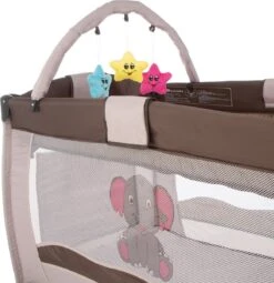 Tectake - Reisbedje Babybed Campingbed Dodo - 132x75x104cm Incl. Aankleedkussen En Draagtas - Bruin - 402203 -Auto Zit Verkoop 1164x1200 2