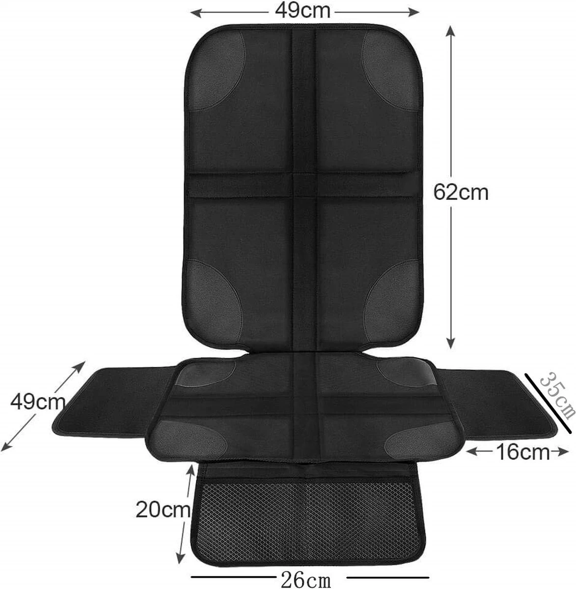 Nixnix - Autostoelhoes - Autostoelbeschermer - Autostoel Beschermer - Zwart - Bescherm Mat - Kinderen 6 Nixnix - Autostoelhoes - Autostoelbeschermer - Autostoel Beschermer - Zwart - Bescherm Mat - Kinderen - Afbeelding 4