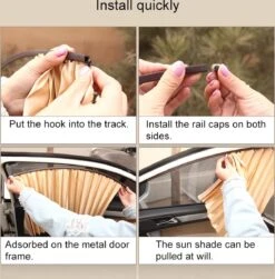 Merkloos 4 In 1 Auto Auto Zonnescherm Gordijnen Voorruit Cover Set (goud) -Auto Zit Verkoop 1179x1200