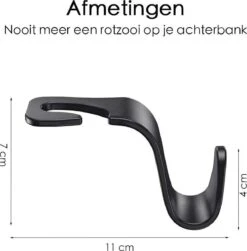 Merkloos Auto Kapstok - Opberghaak - Tashouder - Zwart - 4 Stuks -Auto Zit Verkoop 1182x1200