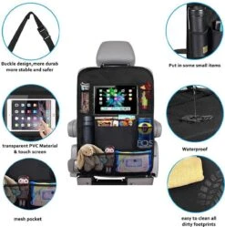 Merkloos Autostoel Organizer + Opvouwbare Mini Prullenbak Bundel - Musthave Voor Uw Autovakantie! - IPad/Tablet Houder - Opvouwbaar - Inklapbaar - Rugleuning - Auto Opbergsysteem - Kinderen - Waterafstotend - Prullenmand - Licht - Opberg - Universeel - Handig -Auto Zit Verkoop 1188x1200 5