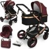 KIDUKU- 3 In 1 Combi-kinderwagen- Bordeaux- Zwart-goud- Buggy Incl. Autostoeltje-regenhoes- Inklapbaar -Auto Zit Verkoop 1195x1200 7