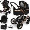 KIDUKU- 3 In 1 Combi-kinderwagen- Zwart/goud- Buggy Incl. Autostoeltje-regenhoes- Inklapbaar -Auto Zit Verkoop 1197x1200 12
