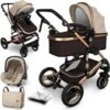 KIDUKU- 3 In 1 Combi-kinderwagen- Bruin/goud- Buggy Incl. Autostoeltje-regenhoes- Inklapbaar -Auto Zit Verkoop 1197x1200 13