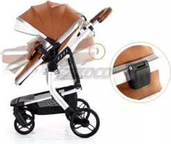 Merkloos BrightWise Luxe Kinderwagen 3 In 1 Voldoet Aan Alle Europese Veiligheidscertificaten - Wandelwagen - Kinderwagen 3-in-1 Incl Autostoel - Kinderwagen Maxi Cosi – Buggy 3 In 1 - Newborn - Leer - Grijs -Auto Zit Verkoop 1200x1009 3