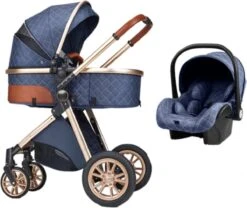 Merkloos Kinderwagen 3-in-1 – Luxe Kinderwagen - Buggy – Wandelwagen - Multifunctioneel – Opklapbaar – Incl Autostoel – Blauw -Auto Zit Verkoop 1200x1011 1
