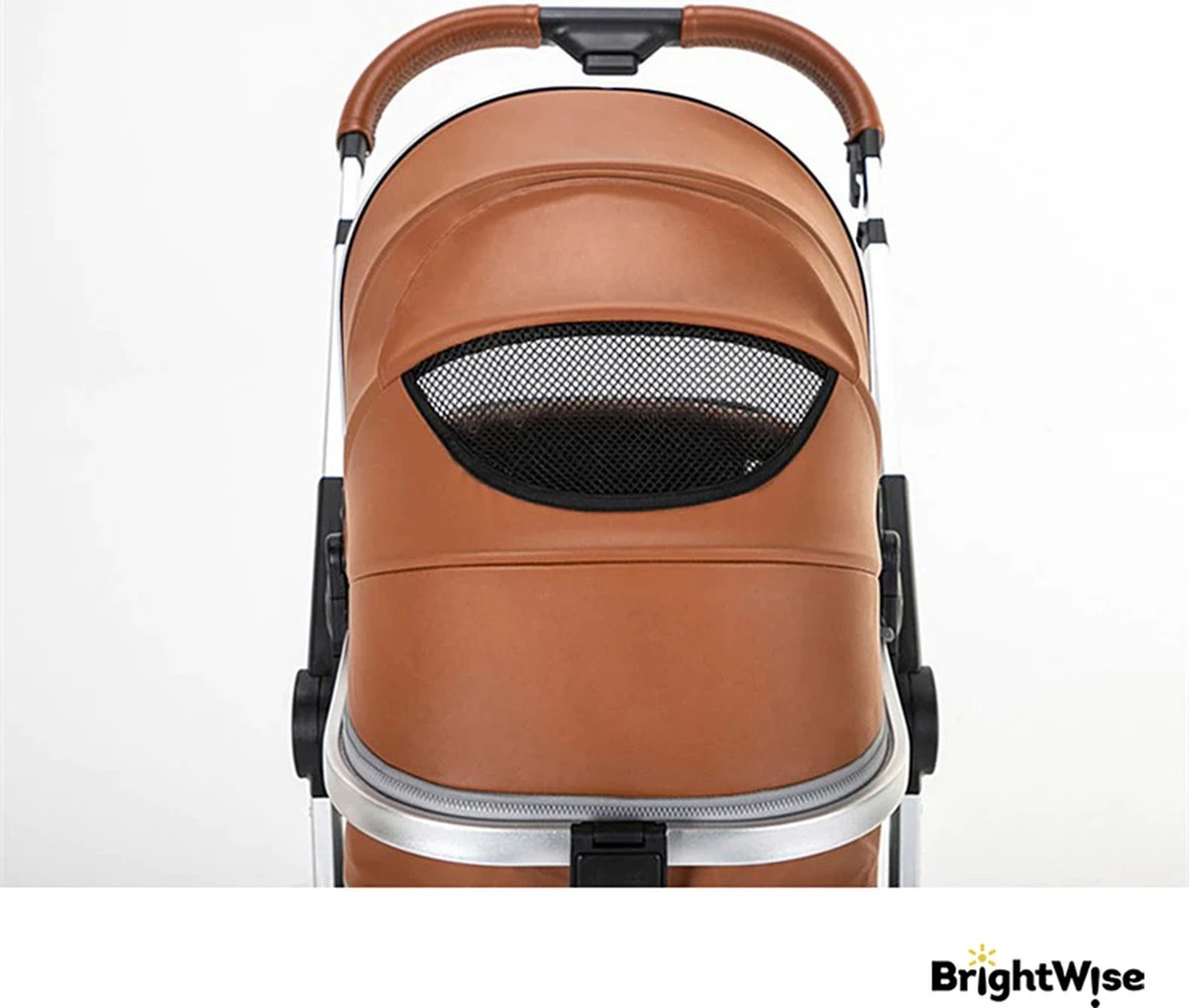 Merkloos BrightWise® Luxe Kinderwagen 3 In 1 Voldoet Aan Alle Europese Veiligheidscertificaten - Wandelwagen - Kinderwagen 3-in-1 Incl Autostoel - Kinderwagen Maxi Cosi – Buggy 3 In 1 - Newborn - Leer - Bruin 10 Merkloos BrightWise® Luxe Kinderwagen 3 In 1 Voldoet Aan Alle Europese Veiligheidscertificaten - Wandelwagen - Kinderwagen 3-in-1 Incl Autostoel - Kinderwagen Maxi Cosi – Buggy 3 In 1 - Newborn - Leer - Bruin - Afbeelding 8