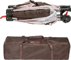 Tectake - Reisbedje Babybed Campingbed Dodo - 132x75x104cm Incl. Aankleedkussen En Draagtas - Bruin - 402203 -Auto Zit Verkoop 1200x1023 3