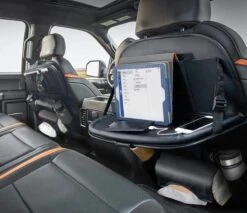 RAMBUX® - Autostoel Organizer Met Tray - Organizer Auto Stoelhoes Met Uitklapbare Tafel - Duurzaam Mat Zwart PU Leer Kunstleer - Tablethouder - Telefoonhouder - Fleshouder -Auto Zit Verkoop 1200x1036