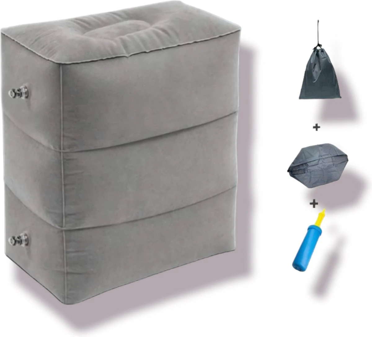 Merkloos Vliegtuigbedje - Voetkussen Opblaasbaar - Voetensteun - Voetenbankje - 3 Hoogte Standen - Reiskussen 3 Merkloos Vliegtuigbedje - Voetkussen Opblaasbaar - Voetensteun - Voetenbankje - 3 Hoogte Standen - Reiskussen