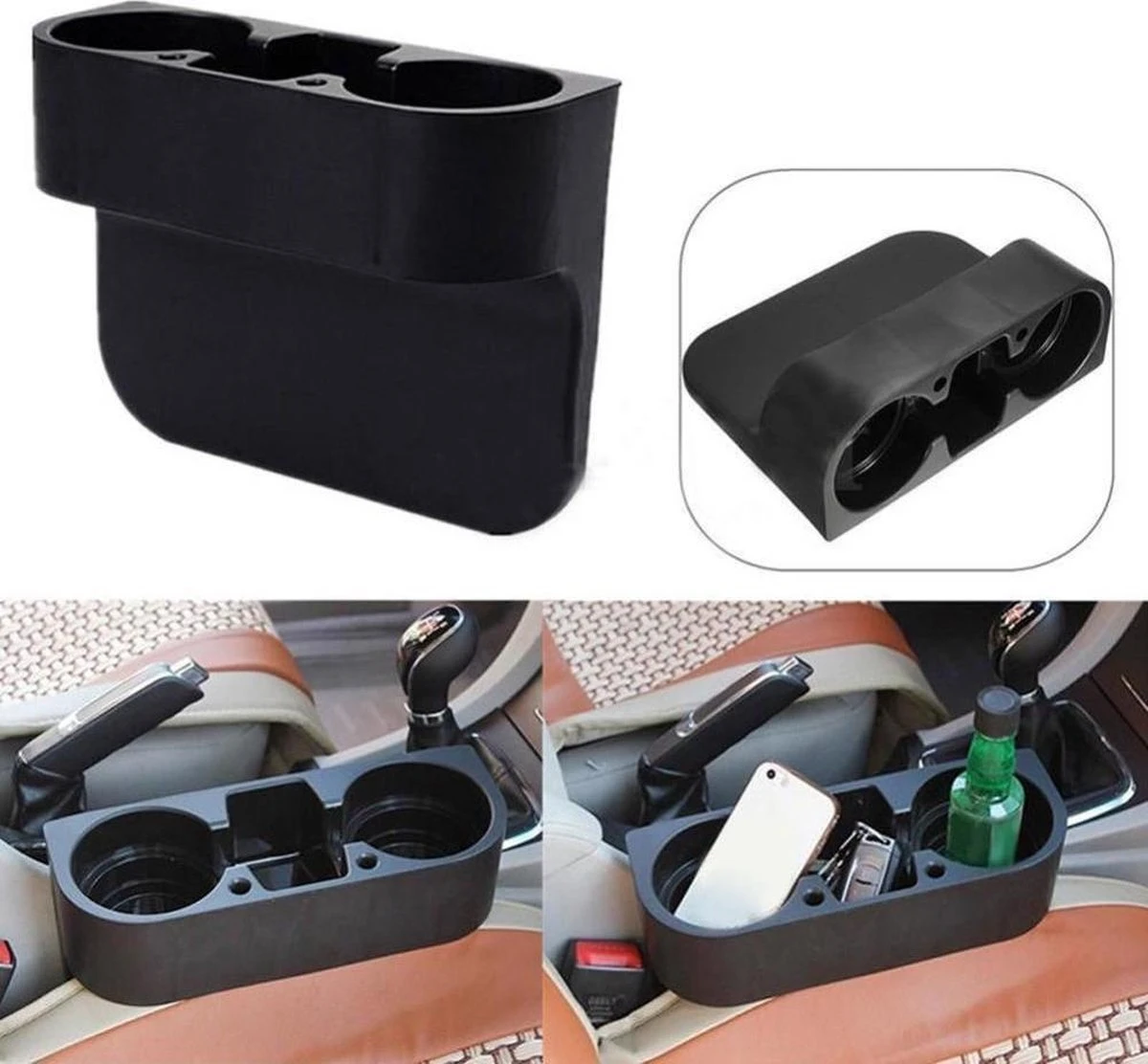 Merkloos Decopatent® Autostoel Organizer - Voor Tussen Auto Stoel / Console - Bekerhouder & Telefoonhouder - Opbergvakken - Auto Organiser 4 Merkloos Decopatent® Autostoel Organizer - Voor Tussen Auto Stoel / Console - Bekerhouder & Telefoonhouder - Opbergvakken - Auto Organiser - Afbeelding 2