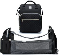 Luiertas - Multifuctioneel Luiertas 3 In 1 - Met Babybedje - Met Verschoningsmatje - Zwart - Met Usb - Met Verdikt Matras -Auto Zit Verkoop 1200x1113 5