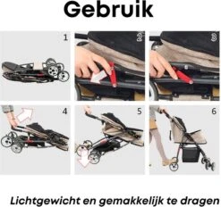 Merkloos Homezie Hondenbuggy | Huisdieren Tot 15 Kg | 4-wieler | Hondenbuggy Inklapbare | Katten Buggy | Buggy | Huisdieren Buggy -Auto Zit Verkoop 1200x1127 4