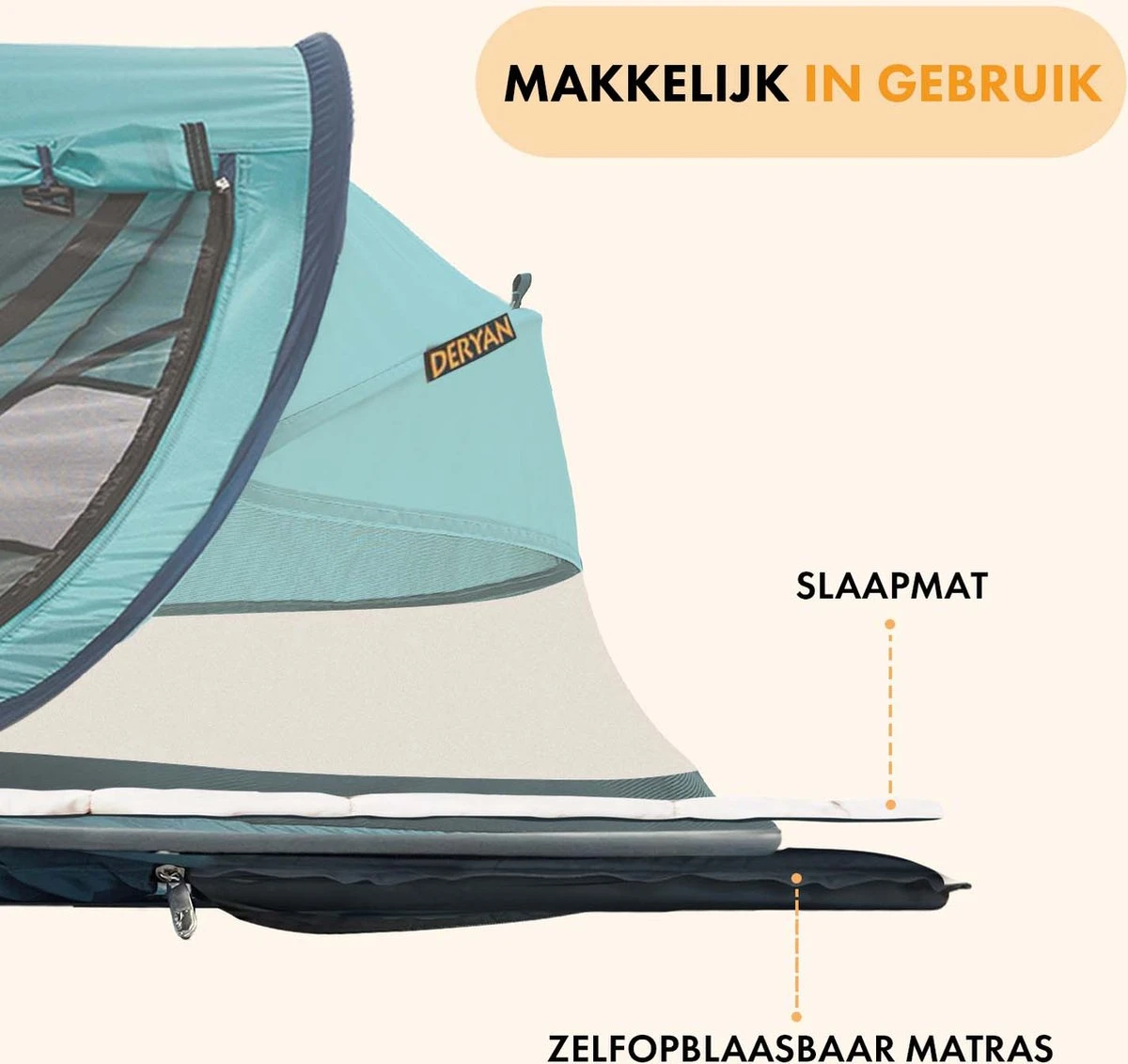 Deryan Peuter Luxe Campingbedje – Inclusief Zelfopblaasbare Matras - Ocean 6 Deryan Peuter Luxe Campingbedje – Inclusief Zelfopblaasbare Matras - Ocean - Afbeelding 4