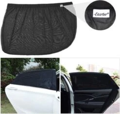 Merkloos 2 Stuks Auto-zonnescherm SPF 30+ Groot Voor Babyblok UV-stralen - Bescherm Uw Kinderen En Dieren – Zwart -Auto Zit Verkoop 1200x1135 3