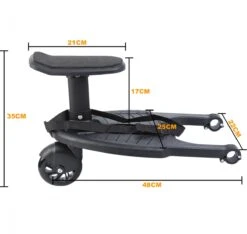 Merkloos Happyment® Universeel Meerijdplankje - Met Zitting - Voor Kinderwagen - Buggyboard - Zwart -Auto Zit Verkoop 1200x1137 4