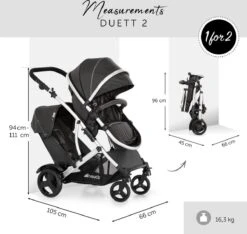 Hauck Duett 2 Duo Kinderwagen - Zwart -Auto Zit Verkoop 1200x1139 9