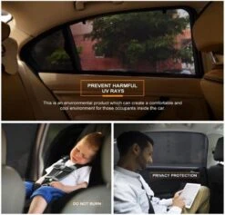 Merkloos 2 Stuks Auto-zonnescherm SPF 30+ Groot Voor Babyblok UV-stralen - Bescherm Uw Kinderen En Dieren – Zwart -Auto Zit Verkoop 1200x1152 21