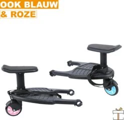 Merkloos Happyment® Universeel Meerijdplankje - Met Zitting - Voor Kinderwagen - Buggyboard - Zwart -Auto Zit Verkoop 1200x1167 6