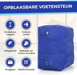 Merkloos Voetensteun - Vliegtuigbedje - Premium Quality XL - Reisbedje - Met Speciale Draagtas - Vliegtuig Kussen - Voetenbankje Of Poef - Met Slaapmasker & Pomp - Grijs -Auto Zit Verkoop 1200x1167 8