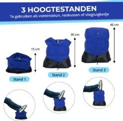 Merkloos Voetensteun - Vliegtuigbedje - Premium Quality XL - Reisbedje - Met Speciale Draagtas - Vliegtuig Kussen - Voetenbankje Of Poef - Met Slaapmasker & Pomp - Grijs -Auto Zit Verkoop 1200x1187 2