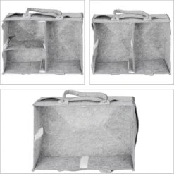 Relaxdays Luiertas Baby - Verzorgingstas Vilt - Organizer Luiers - Uitneembare Schotjes - Lichtgrijs -Auto Zit Verkoop 1200x1198 2