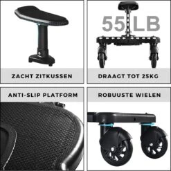 Merkloos Kinderwagen/Buggy Meerijdplankje - Kant & Klaar - In Elkaar Gezet - Universeel – Met Zitje – Verstelbaar – Zwart -Auto Zit Verkoop 1200x1200 1052