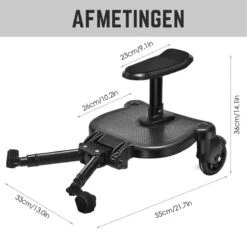 Merkloos Kinderwagen/Buggy Meerijdplankje - Kant & Klaar - In Elkaar Gezet - Universeel – Met Zitje – Verstelbaar – Zwart -Auto Zit Verkoop 1200x1200 1053