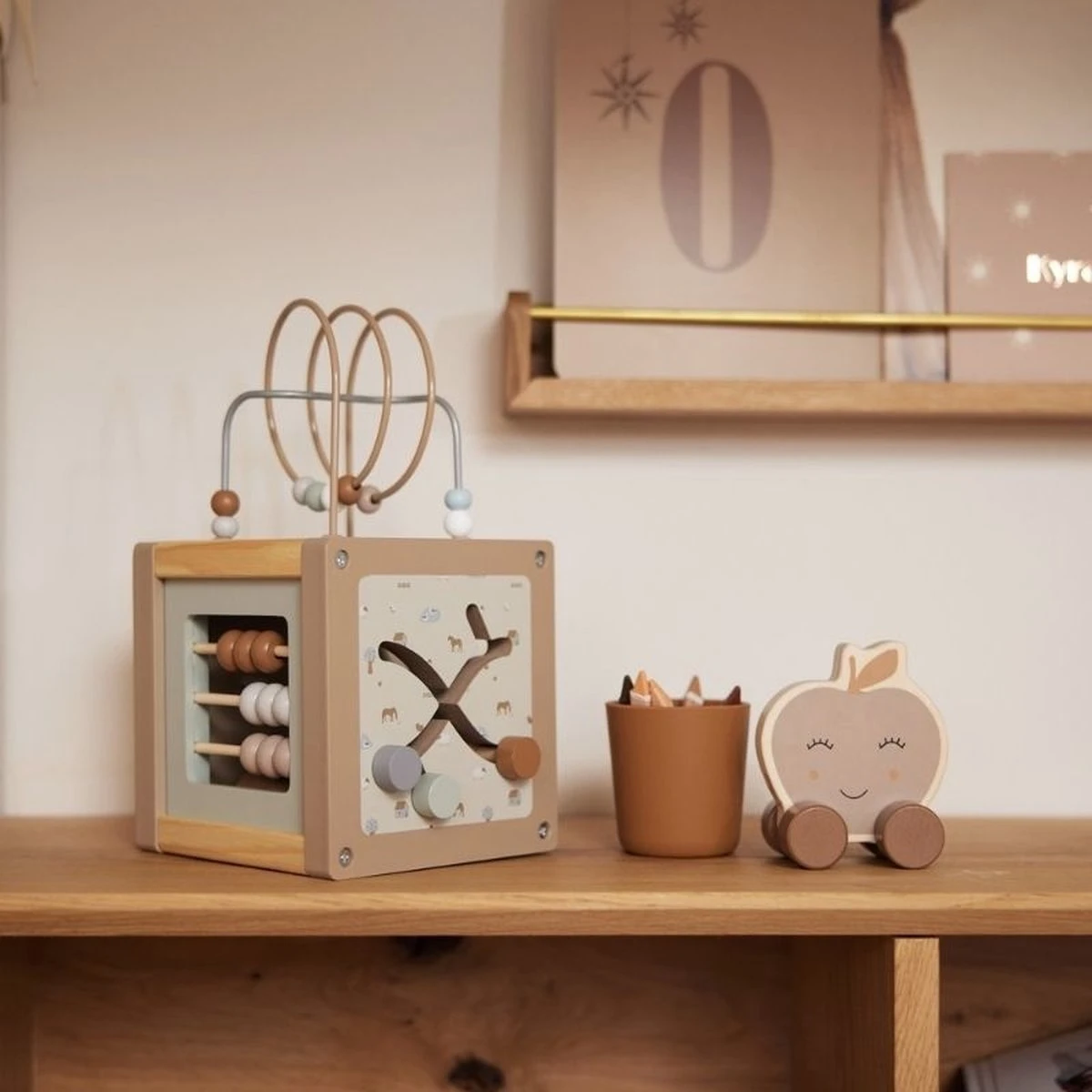 Jollein Houten Activiteitenkubus 15x15x15cm - Farm 6 Jollein Houten Activiteitenkubus 15x15x15cm - Farm - Afbeelding 4