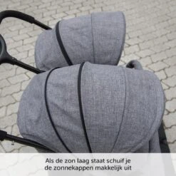 ABC Design Duo Kinderwagen Twin Circle Line - Inclusief Regenhoes - Woven Graphite -Auto Zit Verkoop 1200x1200 112