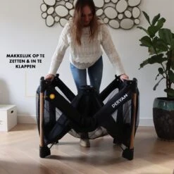 Deryan Luxe Campingbed Compleet - 120x60cm - Bodemverhoger - Verschoonblad - Opbergmand - Zwart -Auto Zit Verkoop 1200x1200 1204