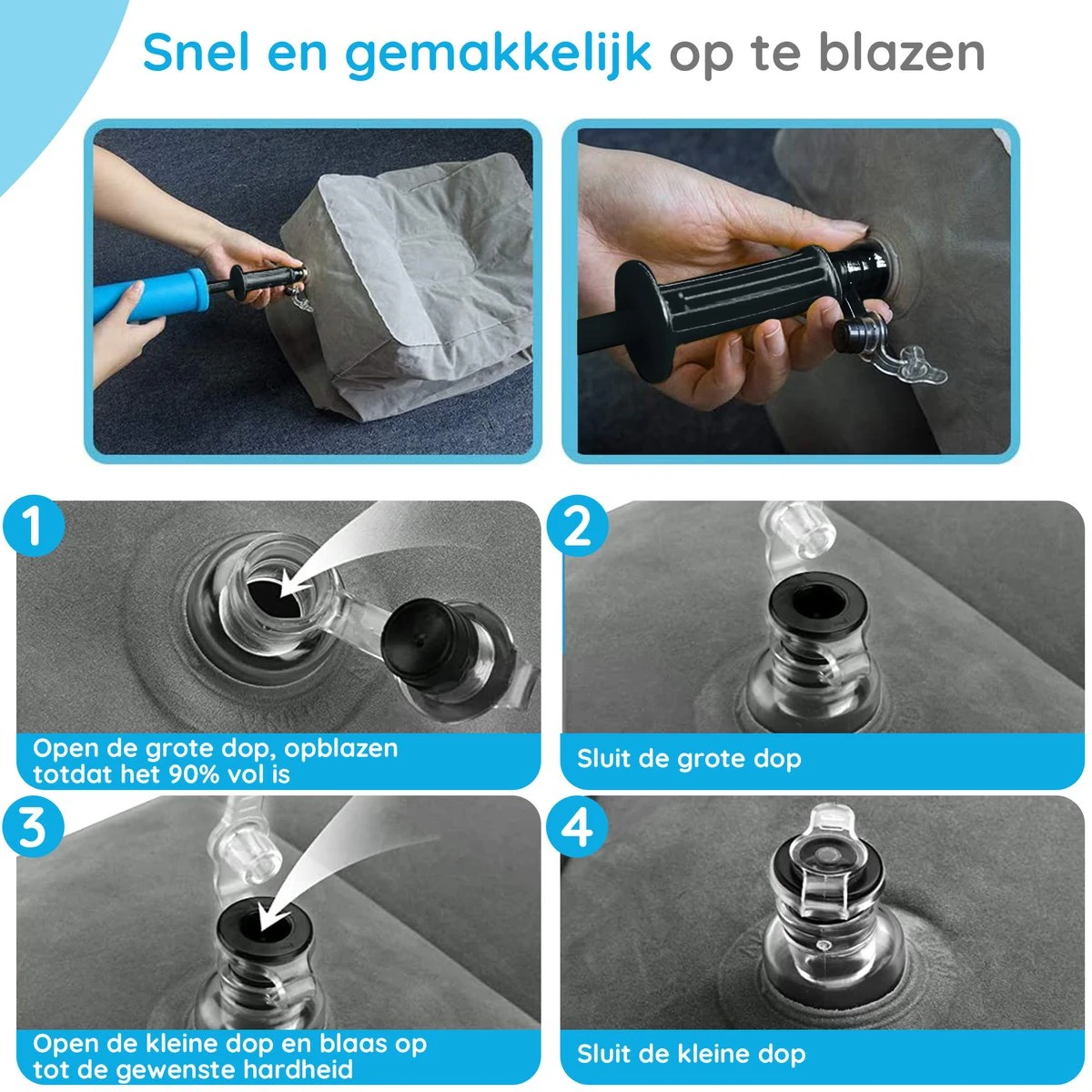 Merkloos Voetensteun | Opblaasbaar | In Alle Hoogtes Verstelbaar | Reiskussen | Vliegtuigbed | Voetensteun | 3 Verschillende Standen | Met Kinderen Reizen | Grijs 6 Merkloos Voetensteun | Opblaasbaar | In Alle Hoogtes Verstelbaar | Reiskussen | Vliegtuigbed | Voetensteun | 3 Verschillende Standen | Met Kinderen Reizen | Grijs - Afbeelding 4