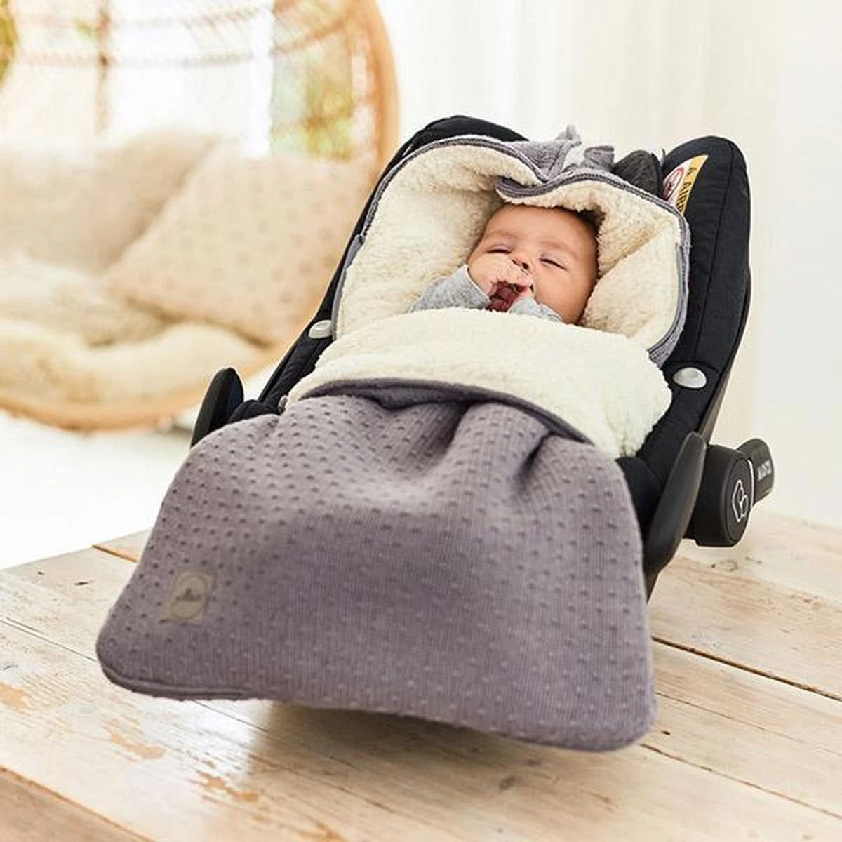 Jollein Voetenzak Voor Autostoel & Kinderwagen - Bliss Knit - Storm Grey 17 Jollein Voetenzak Voor Autostoel & Kinderwagen - Bliss Knit - Storm Grey - Afbeelding 15