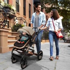 KIDUKU- 3 In 1 Combi-kinderwagen- Bruin/goud- Buggy Incl. Autostoeltje-regenhoes- Inklapbaar -Auto Zit Verkoop 1200x1200 1581