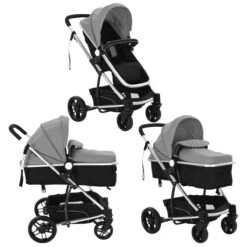 VidaXL Kinderwagen 2-in-1 Aluminium Grijs En Zwart -Auto Zit Verkoop 1200x1200 1612
