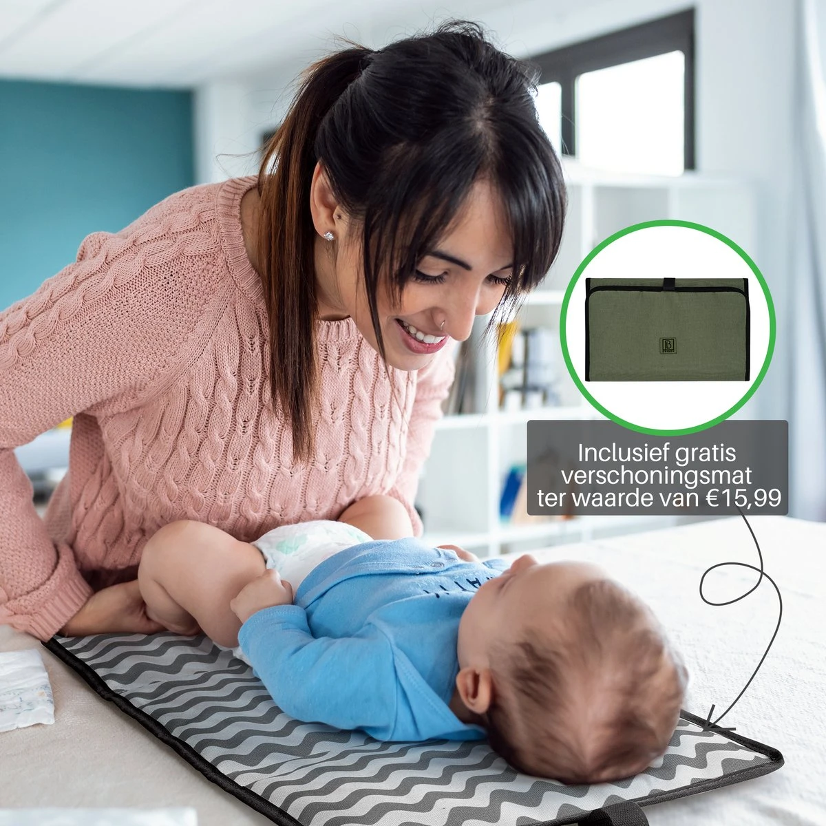 Brisby Slijtvaste Luiertas – Verzorgingstas – Met Buggymontage - Groen 8 Brisby Slijtvaste Luiertas – Verzorgingstas – Met Buggymontage - Groen - Afbeelding 6