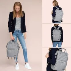 LifeGoods Luiertas Rugzak - Incl. Buggy En Kinderwagen Haken - Complete Set - 23.8 L - Grijs -Auto Zit Verkoop 1200x1200 291