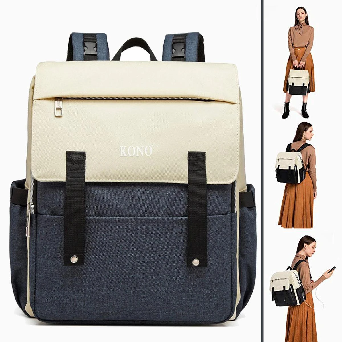 Miss Lulu Luier- En Verzorgingstas - Luiertas Met USB Oplaadstation - Baby Rug Tas Met Isoleervak - Reis Rugzak - Grote Capaciteit - Unisex/Jongens/Meisjes - Blauw (E1970 NY) 4 Miss Lulu Luier- En Verzorgingstas - Luiertas Met USB Oplaadstation - Baby Rug Tas Met Isoleervak - Reis Rugzak - Grote Capaciteit - Unisex/Jongens/Meisjes - Blauw (E1970 NY) - Afbeelding 2