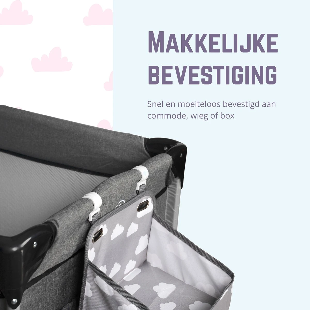 Casteleyn - Luier Organizer - Luiertas - Commodemandjes - Luierzak - Extra Ruim - Verstelbaar - Waterdicht - Wolkjes 10 Casteleyn - Luier Organizer - Luiertas - Commodemandjes - Luierzak - Extra Ruim - Verstelbaar - Waterdicht - Wolkjes - Afbeelding 8