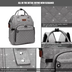 Miss Lulu Luier- En Verzorgingstas Rugzak - Grijs (E6705 D2-GY) -Auto Zit Verkoop 1200x1200 341