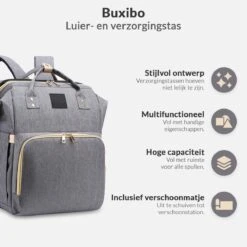 Buxibo 2-in-1 Luier- En Verzorgingstas - Inclusief Verschoon Matje - Baby Rug Tas Met Isoleervak - Diaper Backpack Bag - Reis Rugzak Inclusief Buggy En Kinderwagen Haken - Grote Capaciteit - -Auto Zit Verkoop 1200x1200 347