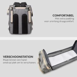 Buxibo 2-in-1 Luier- En Verzorgingstas - Inclusief Verschoon Matje - Baby Rug Tas Met Isoleervak - Diaper Backpack Bag - Reis Rugzak Inclusief Buggy En Kinderwagen Haken - Grote Capaciteit - -Auto Zit Verkoop 1200x1200 348
